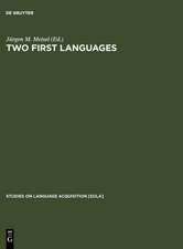 Two First Languages: Early Grammatical Development in Bilingual Children