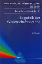 Linguistik der Wissenschaftssprache