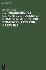 Alt Regensburgs Gerichtsverfassung, Strafverfahren und Strafrecht bis zur Carolina: Nach urkundl. Quellen