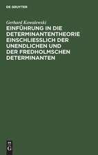 Einführung in die Determinantentheorie einschließlich der unendlichen und der Fredholmschen Determinanten