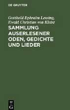 Sammlung auserlesener Oden, Gedichte und Lieder