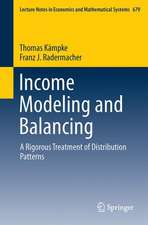 Income Modeling and Balancing: A Rigorous Treatment of Distribution Patterns