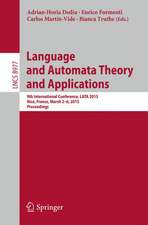 Language and Automata Theory and Applications: 9th International Conference, LATA 2015, Nice, France, March 2-6, 2015, Proceedings