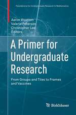 A Primer for Undergraduate Research: From Groups and Tiles to Frames and Vaccines