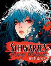 Schwarzes Manga Malbuch für Mädchen.