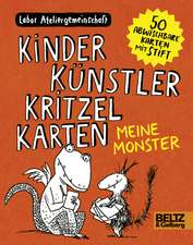 Kinder Künstler Kritzelkarten. Meine Monster