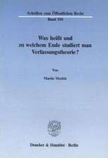 Was heißt und zu welchem Ende studiert man Verfassungstheorie?