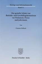 Der gestufte Schutz von Betriebs- und Geschäftsgeheimnissen vor Parlament, Presse und jedermann