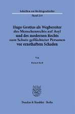 Hugo Grotius als Wegbereiter des Menschenrechts auf Asyl und des modernen Rechts zum Schutz geflüchteter Personen vor ernsthaftem Schaden.