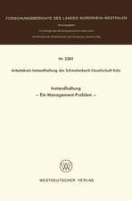 Instandhaltung: Ein Management-Problem