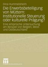 Die Erwerbsbeteiligung von Müttern: Institutionelle Steuerung oder kulturelle Prägung?: Eine empirische Untersuchung am Beispiel von Belgien, West- und Ostdeutschland