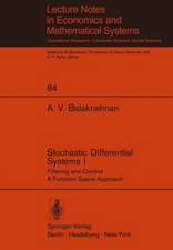 Stochastic Differential Systems I: Filtering and Control A Function Space Approach