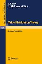 Value Distribution Theory: Proceedings of the Nordic Summer School in Mathematics Held at Joensuu, Finland, June 1-12, 1981