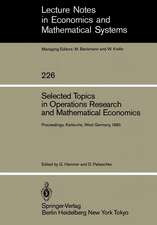 Selected Topics in Operations Research and Mathematical Economics