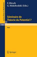 Sminaire de Theorie du Potentiel Paris, No. 7