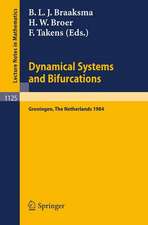 Dynamical Systems and Bifurcations: Proceedings of a Workshop Held in Groningen, The Netherlands, April 16-20, 1984