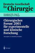 Chirurgisches Forum 2001 für experimentelle und klinische Forschung