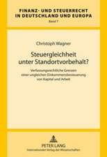 Steuergleichheit Unter Standortvorbehalt?