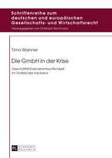 Die Gmbh in Der Krise: Geschaeftsfuehrerverantwortlichkeit Im Vorfeld Der Insolvenz