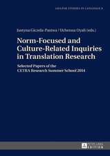 Norm-Focused and Culture-Related Inquiries in Translation Research