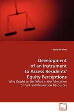 Development of an Instrument to Assess Residents'' Equity Perceptions