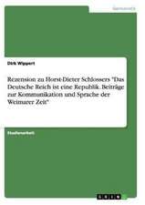 Rezension zu Horst-Dieter Schlossers 