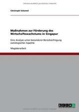 Maßnahmen zur Förderung des Wirtschaftswachstums in Singapur