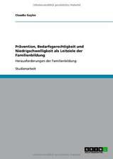 Prävention, Bedarfsgerechtigkeit und Niedrigschwelligkeit als Leitziele der Familienbildung