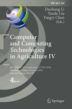 Computer and Computing Technologies in Agriculture IV: 4th IFIP TC 12 International Conference, CCTA 2010, Nanchang, China, October 22-25, 2010, Selected Papers, Part IV