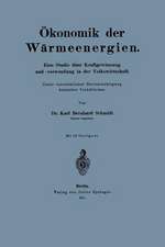 Ökonomik der Wärmeenergien: Eine Studie über Kraftgewinnung unf -verwendung in der Volkswirtschaft