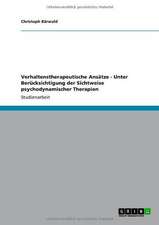 Verhaltenstherapeutische Ansätze - Unter Berücksichtigung der Sichtweise psychodynamischer Therapien