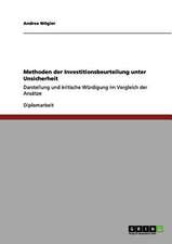 Methoden der Investitionsbeurteilung unter Unsicherheit