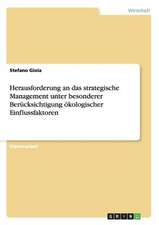 Herausforderung an das strategische Management unter besonderer Berücksichtigung ökologischer Einflussfaktoren