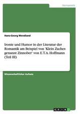 Ironie und Humor in der Literatur der Romantik am Beispiel von 'Klein Zaches genannt Zinnober' von E. T. A. Hoffmann (Teil III)