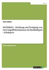 HANDBALL - Einübung und Festigung von zwei Angriffsformationen im Handballspiel - Schulsport