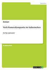 Verb-Nomen-Komposita Im Italienischen