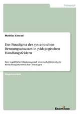 Das Paradigma des systemischen Beratungsansatzes in pädagogischen Handlungsfeldern