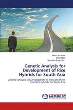 Genetic Analysis for Development of Rice Hybrids for South Asia