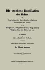 Die trockene Destillation des Holzes und Verarbeitung der durch dieselbe erhaltenen Rohproducte auf feinere, wie auf Essigsäure, essigsaure Salze, Terpentinöl, Wagenschmiere, Kienruss etc.: Ein Handbuch für Techniker, Chemiker und Fabrikanten