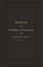 Handbuch der Verfassung und Verwaltung in Preußen und dem Deutschen Reich