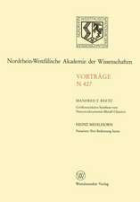 Größenselektive Synthese von Nanostrukturierten Metall-Clustern. Parasiten: Ihre Bedeutung heute: 411. Sitzung am 7. Juni 1995 in Düsseldorf