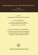 Lernen und Entwicklung in Maßnahmen: zur Wirksamkeit berufsvorbereitender Maßnahmen und Förderlehrgänge im Kontext der Lebenswelt Jugendlicher in der Problemregion Duisburg