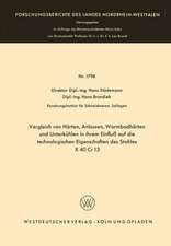 Vergleich von Härten, Anlassen, Warmbadhärten und Unterkühlen in ihrem Einfluß auf die technologischen Eigenschaften des Stahles X 40 Cr 13