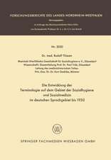 Die Entwicklung der Terminologie auf dem Gebiet der Sozialhygiene und Sozialmedizin im deutschen Sprachgebiet bis 1930