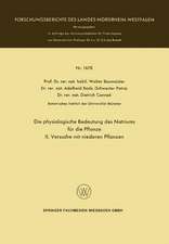 Die physiologische Bedeutung des Natriums für die Pflanze: II. Versuche mit niederen Pflanzen