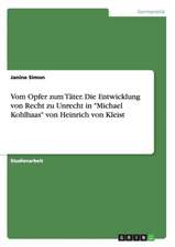 Vom Opfer zum Täter. Die Entwicklung von Recht zu Unrecht in "Michael Kohlhaas" von Heinrich von Kleist