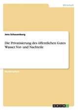 Die Privatisierung des öffentlichen Gutes Wasser. Vor- und Nachteile