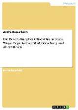 Die Beschaffung bei Offset-Druckereien. Wege, Organisation, Marktforschung und Alternativen