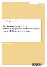 Die Balanced Scorecard im Entwicklungsprozess. Implementierung in einem BRK-Kompetenzzentrum