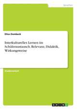 Interkulturelles Lernen im Schüleraustausch. Relevanz, Didaktik, Wirkungsweise